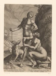 Venus og Adonis med to hunder