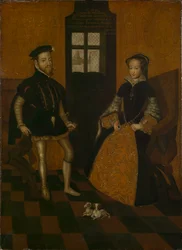 Maria I av England og Filip II av Spania (olje på lerret)