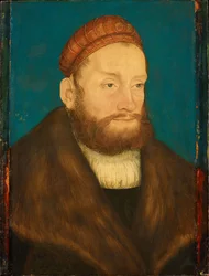 Casimir de Brandebourg Culmbach (1481-1527) - Markgreve Casimir av Brandenburg-Bayreuth, av Cranach, Lucas, den eldste (1472-1553). Olje på tre, etter 1524. Dimensjon : 37,3x28,5 cm. Kunsthistorisk museum, Vienne