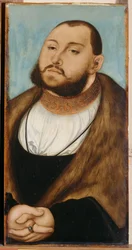 John Frederick I, kurfyrst av Sachsen (1503-1554), av Cranach, Lucas, den eldste (1472-1553). Olje på tre