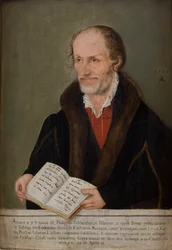 Portrett av Philip Melanchthon (1497–1560) (olje om bord)