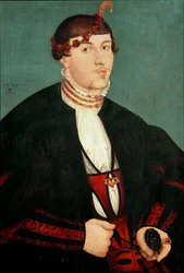 Portrett av en gentleman sa forloveden Maleri av Lucas Cranach den eldste (1472-1553) 1539 Sao Paulo, Museum of Art