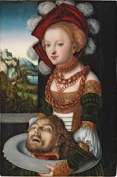 Salome med hodet til døperen Johannes. Ca. 1527-1530. Mål: 88,4 x 58,3 cm. Szépművészeti Múzeum, Budapest