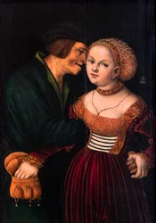 Den forelskede gamle mannen eller de mismatchede elskerne, ca. 1530 (olje på tre)