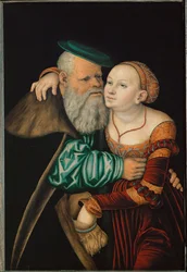 Det ujevne paret (tempera på rød bøk)