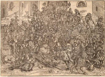 Tournoi - Turnering - Cranach, Lucas, den eldste (1472-1553) - 1509 - Tresnitt - 29,9x41,5 - Privat samling