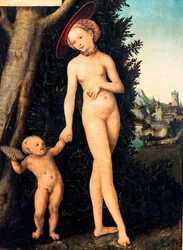 Venus og Cupid stjeler honning, detalj