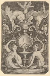 Panel av ornament med to sirener, 1528.