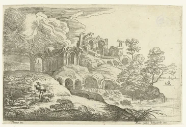 Ruiner ved en innsjø Små landskap etter Titian (serietittel)