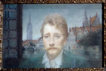 Portrett av Georges Rodenbach, belgisk poet (1855–1898) 1895 (pastell)