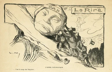 Illustrasjon i Le Rire, 28/12/12 - diplomatisk helvete - Krig 14-18 (gravering)