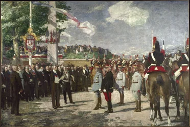 Mottakelse ved Porte Maillot for marskalkene Foch og Joffre, 14. juli
