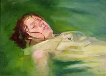Jente som driver, 2004 (olje på lerret)