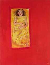 Jente i sengen, 2004 (olje på lerret)