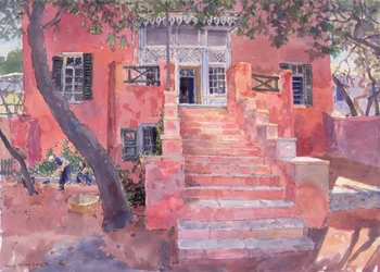 The House at Potisma, 2000 (akvarell på papir)