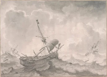 L.Backhuysen, skip på stormfull sjø