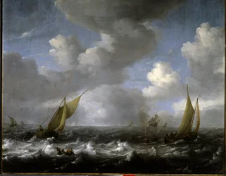 Marinen. Maleri av Ludolf Backhuysen (1631-1708) Ec. Hol.