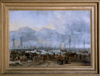 The Landing of William of Orange i Scheveningen (olje på lerret)