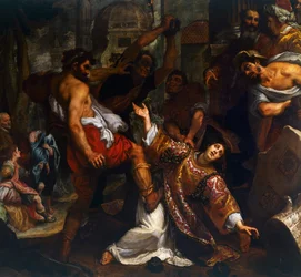 Martyrdom of St Stephen, av Ludovico Cardi kjent som il Cigoli (1559-1613), maleri.
