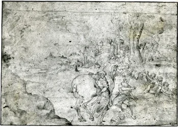 Erminia and the Shepherds, ca. 1600 (penn og blekk på papir)