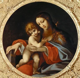 Madonna og barn. Tondo, …