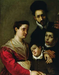 Portrett av Tacconi-familien (olje på lerret)