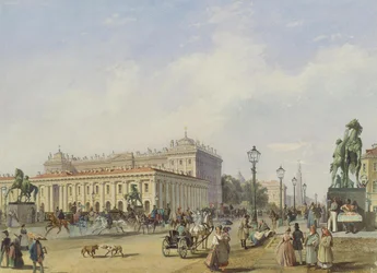 Anichkov-broen i St. Petersburg, 1847