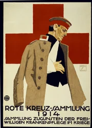 Innsamlingskampanje for Tysk Røde Kors, pub. 1914 (farge litho)