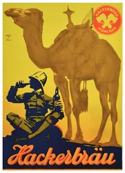Plakatannonse for Hackerbrau Beer, ca. 1930 (litografi)