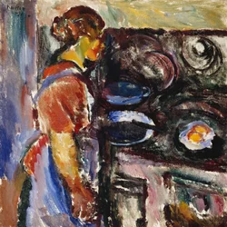 Jenta på kjøkkenet; Pike I Kjokken, 1921