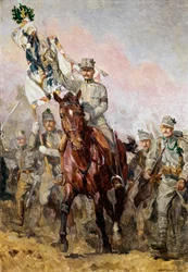 Det andre tyrolske Kaiserjäger-regimentet med sin kommandør Col …
