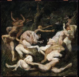 Bortføring av kvinner. Maleri av Ludwig von Hofmann (1861-1945). Olje på lerret. Sol: 70,8x72cm. Pushkin, Moskva Bortføringen av kvinner