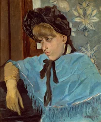 Ung modell av Luigi Levi (født i 1858 eller 1860-1939), olje på lerret, 47x38 cm
