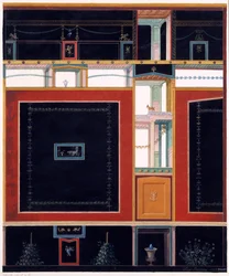 Veggdekorasjoner fra huset til Aulus Vettius, Pompeii, ca. 36-39 e.Kr., 1897