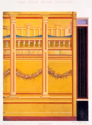 Veggdekorasjoner fra House of the Silver Wedding, Pompeii, 1897