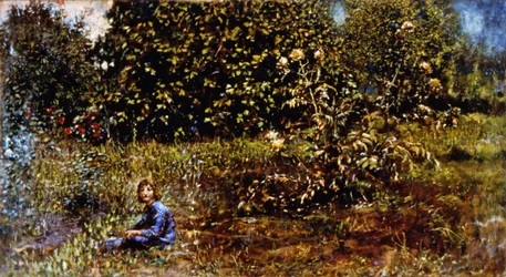 Vårhage (olje på lerret)