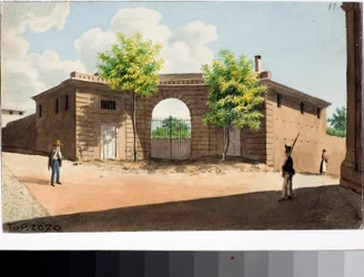 Utsikt over San leonardo-plassen, Genova (akvarell, ca 1812-1815)