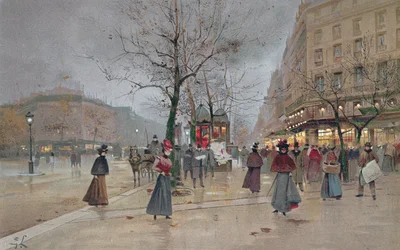 Kveld i Opera Quartier of the Grands Boulevards, tidlig på 1900-tallet]