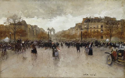 Rundkjøringen til Champs Elysees, Paris,