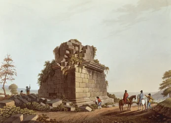 Base av monumental søyle, Sicilia, illustrasjon fra Views of Italy, av Luigi Mayer