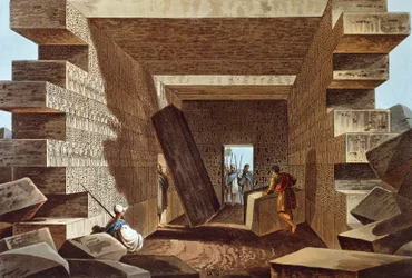 Interiør av Jupiter Ammons tempel i Libya