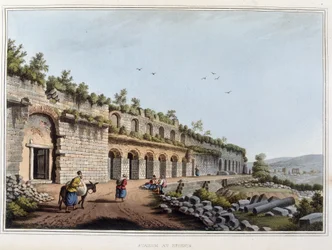 Stadion i Ruin, en tidligere antikkens by i Hellas i Efesa, i dag i Tyrkia. i "" Utsikter i de osmanske dominansene, i Europa, i Asia og noen av middelhavsøyene fra de originale tegningene tatt av Luigi Mayer, London