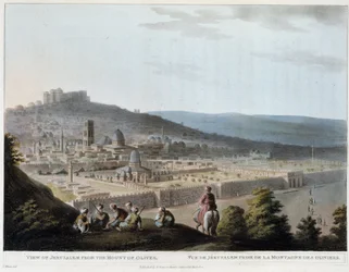 Utsikt over Jerusalem tatt fra Oljeberget - gravering