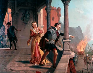 Illustrasjon for Manrico aria, Di quel pira Act III, i Il Trovatore, opera av Giuseppe Verdi