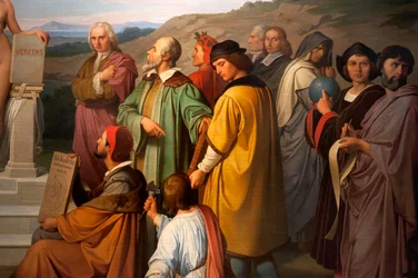 Sannhetens triumf, detalj av astronomene. 1847