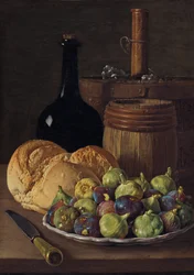 Stilleben med fiken og brød, ca. 1770 (olje på lerret)