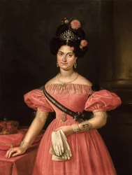 Marie-Christine de Bourbon-Siciles - Nyklassisisme: Portrett av Maria Christina av de to Siciliene (1806-1878) av Cruz y Rios, Luis de la (1776-1853)