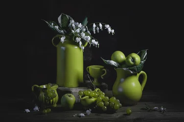 Elegant grønt stilleben