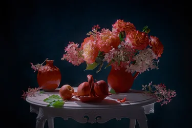 Livlig blomsterstilleben