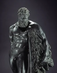 Gresk kunst: «Herakles i hvile», detalj. Bronseskulptur av Lysippos fra Sikyon (395-305 f.Kr.), 4. århundre f.Kr., fra Hercules Curinus